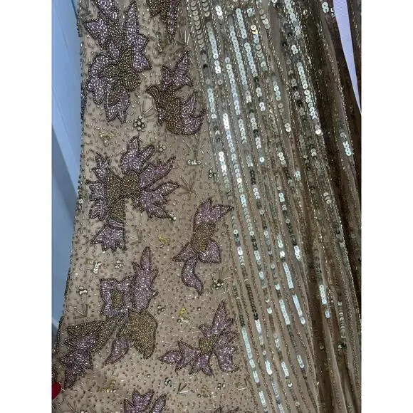 $598 Mac Duggal 5473 High Slit Embellished Sequins Dress Gold Size 8 NWT - Picture 11 of 16